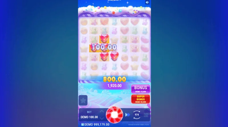 Sugar Stacks 1000 - win in the base game