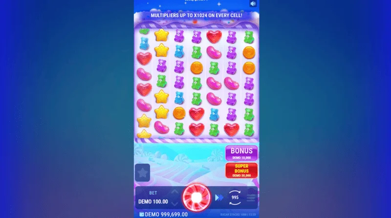 Sugar Stacks 1000 - main 7x7 game screen